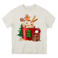 Cream Christmas coffee Heavy Core Tee - Jasminsmagicworld