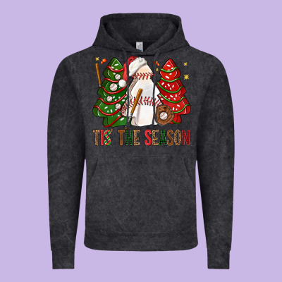 Tis' The Season Baseball Christmas Cakes Bbs Vintage Hoodie Designed By Bundleandbundleshop