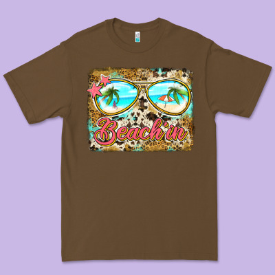 Beach'in Sunglasses Premium Tee Designed By Jasminsmagicworld