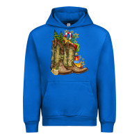 Cobalt Christmas Boots Urban Hoodie - CowhideDigitalArt