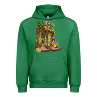 Emerald Christmas Boots Urban Hoodie - CowhideDigitalArt
