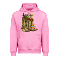 Fuchsia Pink Christmas Boots Urban Hoodie - CowhideDigitalArt