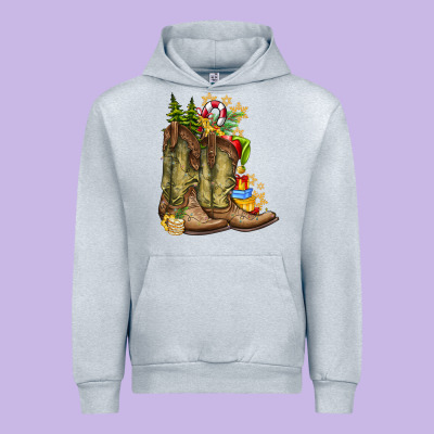 Christmas Boots Urban Hoodie Designed By Cowhidedigitalart