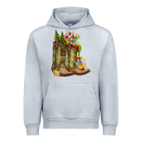 Heather Grey Christmas Boots Urban Hoodie - CowhideDigitalArt