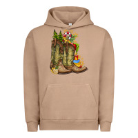 Pigment Burro Christmas Boots Urban Hoodie - CowhideDigitalArt