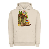 Pigment French Oak Christmas Boots Urban Hoodie - CowhideDigitalArt