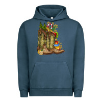 Pigment Midnight Navy Christmas Boots Urban Hoodie - CowhideDigitalArt