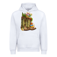 White Christmas Boots Urban Hoodie - CowhideDigitalArt
