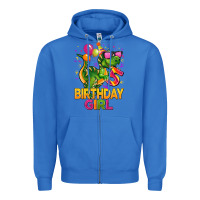 True Royal 5 rd birthday girl t rex pink Zipper Hoodie - CowGirlArtShop