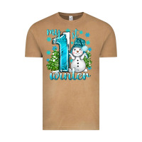Vintage Camel My 1 St Winter With Cute Snowman Vintage Tee - BundleAndBundleShop