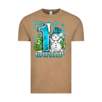 Vintage Coffee My 1 St Winter With Cute Snowman Vintage Tee - BundleAndBundleShop