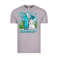 Vintage Zinc My 1 St Winter With Cute Snowman Vintage Tee - BundleAndBundleShop