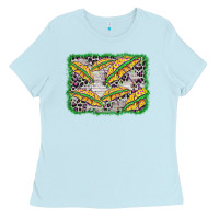 Baby Blue mardi gras umbrella background Ladies Tee - BarkalooDesign