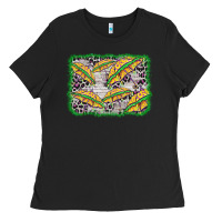 Black mardi gras umbrella background Ladies Tee - BarkalooDesign