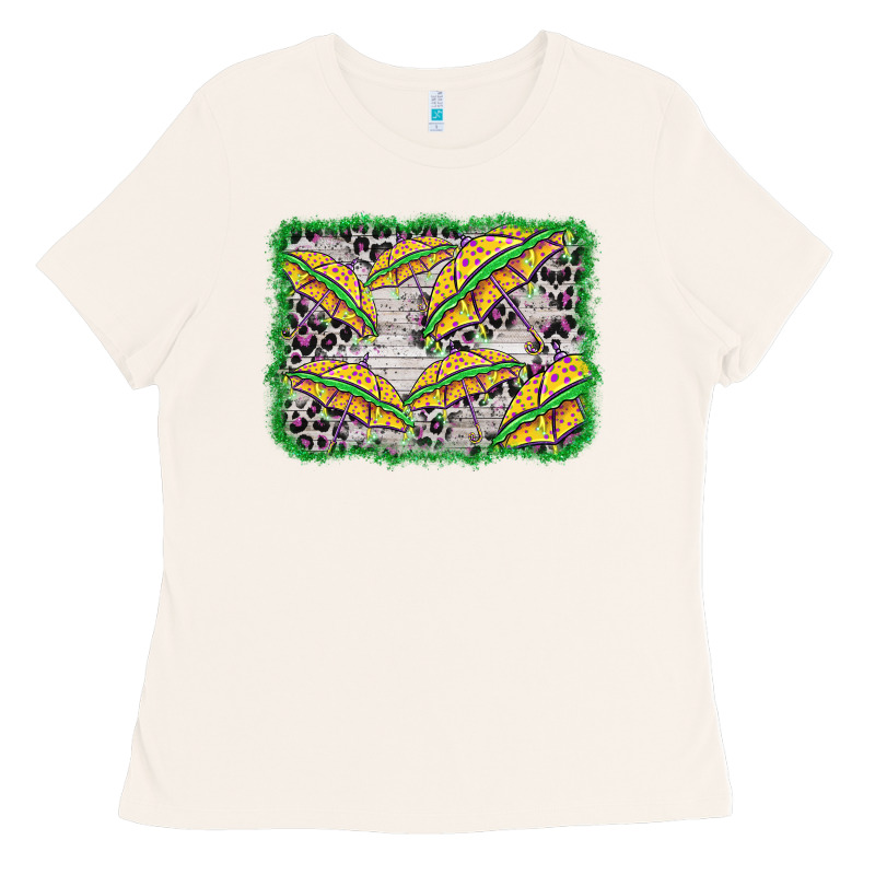 Mardi Gras Umbrella Background Ladies Tee by BarkalooDesign | Teevron