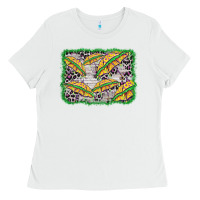 White mardi gras umbrella background Ladies Tee - BarkalooDesign