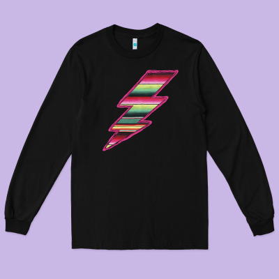 Pink Serape Lightning Long Sleeve Tee Designed By Bettercallsaul