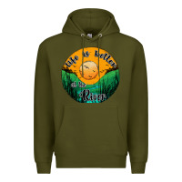 Army Green life is better at the river Premium Hoodie - JahusDesignShop