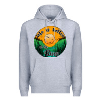 Heather Grey life is better at the river Premium Hoodie - JahusDesignShop