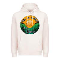 Pale Pink life is better at the river Premium Hoodie - JahusDesignShop
