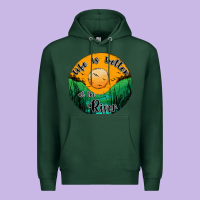 Life Is Better At The River Premium Hoodie Designed By Jahusdesignshop