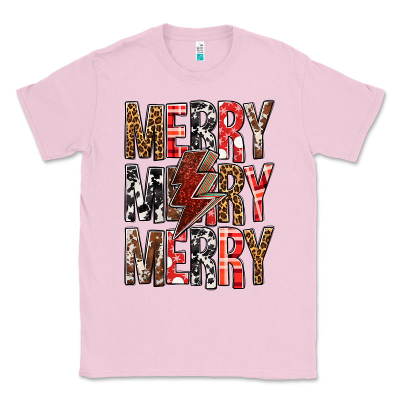 Merry Merry Merry Christmas Lightning Bolt Classic Tee by BundleAndBundleShop | Teevron