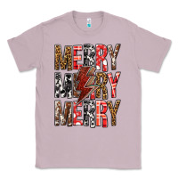 Lilac Merry Merry Merry Christmas Lightning Bolt Classic Tee - BundleAndBundleShop
