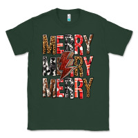 Sports Green Merry Merry Merry Christmas Lightning Bolt Classic Tee - BundleAndBundleShop