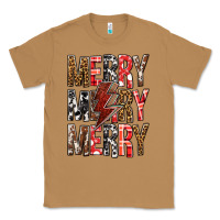 Toasted Coconut Merry Merry Merry Christmas Lightning Bolt Classic Tee - BundleAndBundleShop