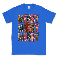 True Royal Merry Merry Merry Christmas Lightning Bolt Classic Tee - BundleAndBundleShop