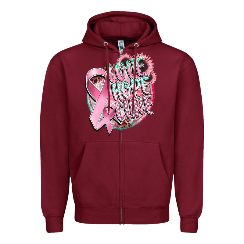 Love Hope Cure Zipper Hoodie by CowGirlArtShop | Teevron