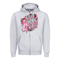 Heather Grey love hope cure Zipper Hoodie - CowGirlArtShop
