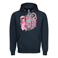 Navy love hope cure Zipper Hoodie - CowGirlArtShop