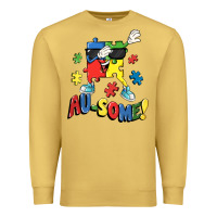 Antique Gold Au-some! Autism puzzle dabbing Premium Sweatshirt - FaDigitalArtStudio