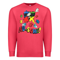 Cardinal Au-some! Autism puzzle dabbing Premium Sweatshirt - FaDigitalArtStudio