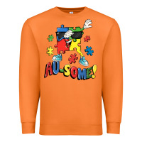 Carrot Au-some! Autism puzzle dabbing Premium Sweatshirt - FaDigitalArtStudio
