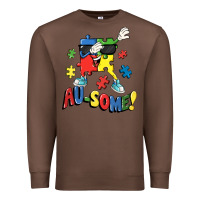 Chestnut Au-some! Autism puzzle dabbing Premium Sweatshirt - FaDigitalArtStudio