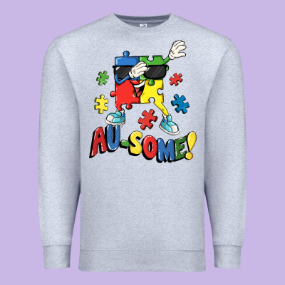Au-some! Autism Puzzle Dabbing Premium Sweatshirt Designed By Fadigitalartstudio