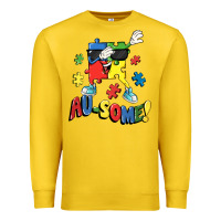 Lemon Au-some! Autism puzzle dabbing Premium Sweatshirt - FaDigitalArtStudio