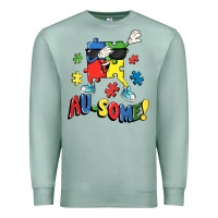 Seafoam Au-some! Autism puzzle dabbing Premium Sweatshirt - FaDigitalArtStudio