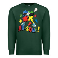 Sports Green Au-some! Autism puzzle dabbing Premium Sweatshirt - FaDigitalArtStudio