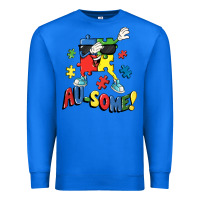 True Royal Au-some! Autism puzzle dabbing Premium Sweatshirt - FaDigitalArtStudio