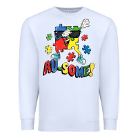 White Au-some! Autism puzzle dabbing Premium Sweatshirt - FaDigitalArtStudio
