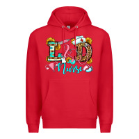 Red labor and delivery nurse Premium Hoodie - OliviaCreatesArt