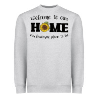 Heather Grey welcome to our Home Sunflower Heavyweight Sweatshirt - Bettercallsaul