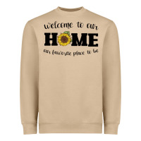Welcome To Our Home Sunflower Heavyweight Sweatshirt | Teevron