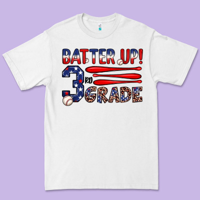 Batter Up 3rd Grade Premium Tee Designed By Jahusdesignshop