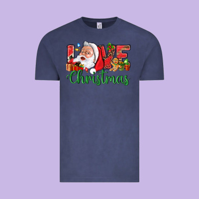 Love Christmas With Santa Vintage Tee Designed By Bundleandbundleshop