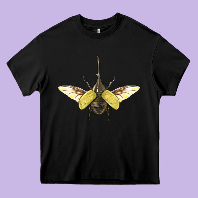 Hercules Beetle With Wings Heavy Core Tee Designed By Lillyallendesigns