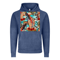 Vintage Denim hairdresser hand scissors and roses with serape leopard and cowhide se Vintage Hoodie - BundleAndBundleShop